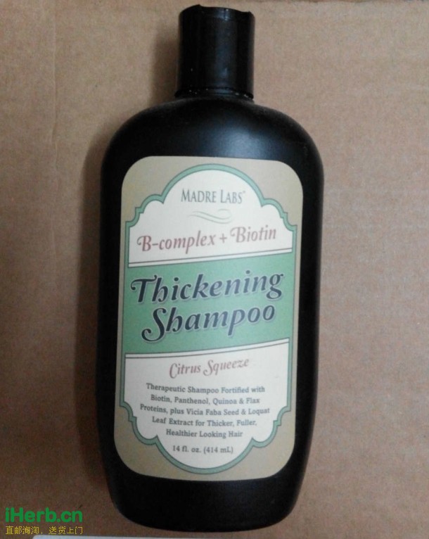 iherb自有品牌精品madrelabs厚发洗发水